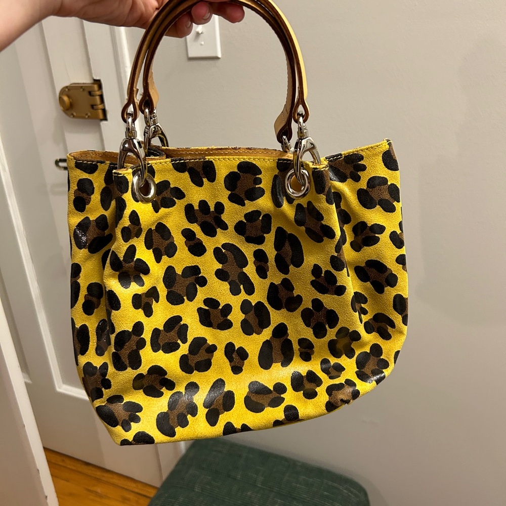 Maurizio Taiuti Leopard Print Leather Bag